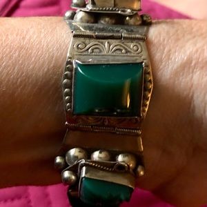 TAXCO vintage Mexico sterling silver Aztec bracelet